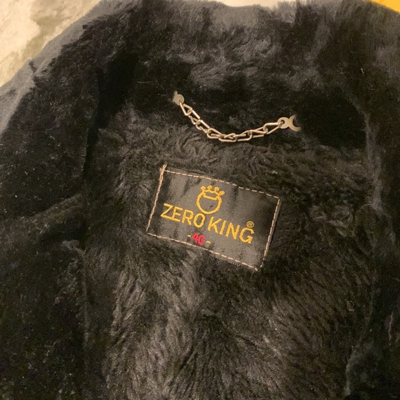 VINTAGE  Zero King Wool Coat w/Faux Fur Lined Insert Beige Men Sz 40 - Picture 11 of 11